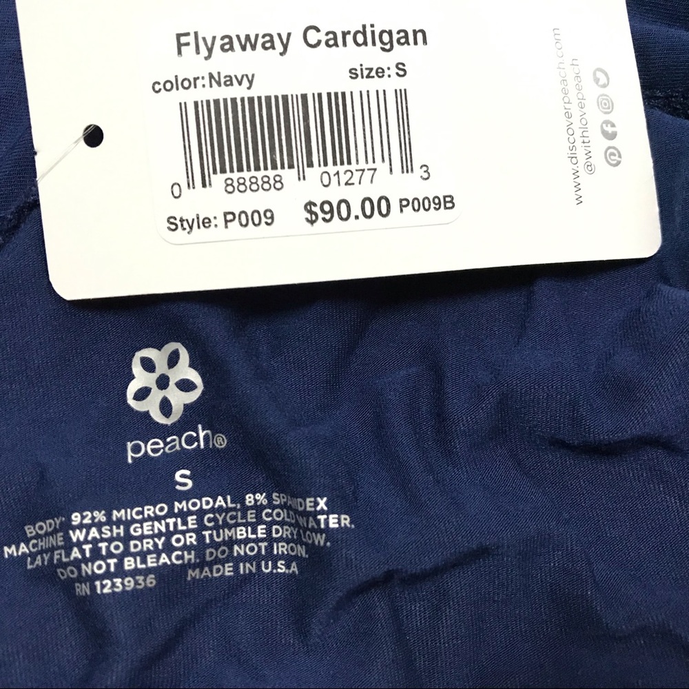 $90 Peach Women's Flyaway Cardigan Top Navy - Picture 4 of 5